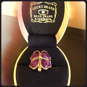 Lucky brand purple clover ring